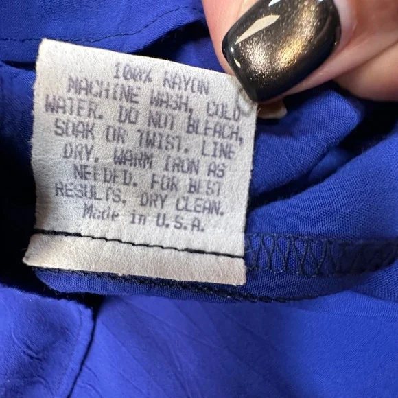 Vintage Jams World Tank Top Womens Large Blue Rayon Sleeveless Lightweight USA - Picture 7 of 7